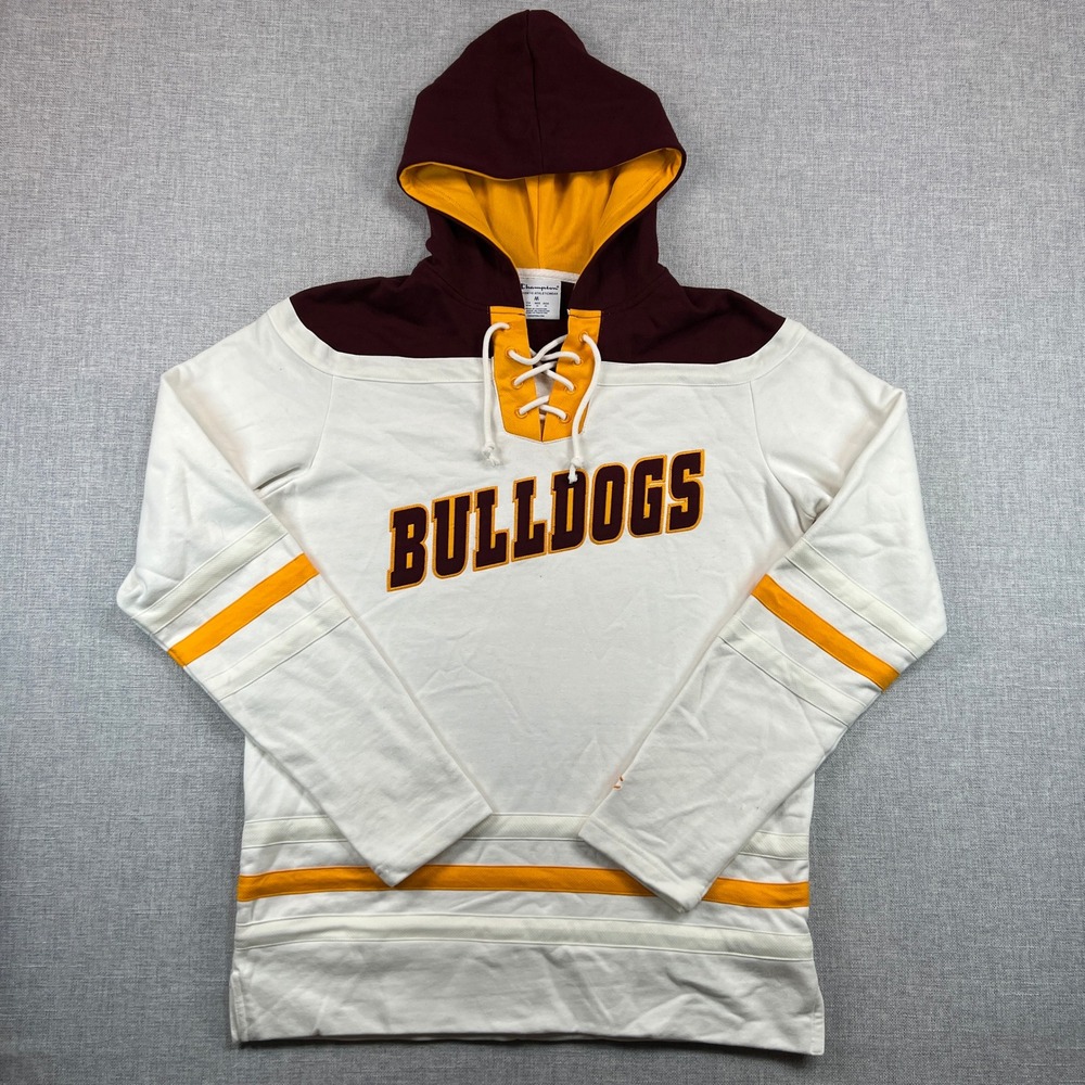 Champion Minnesota Duluth Bulldogs Hockey Hoodie Men M Lace Up Sweatshirt Campus